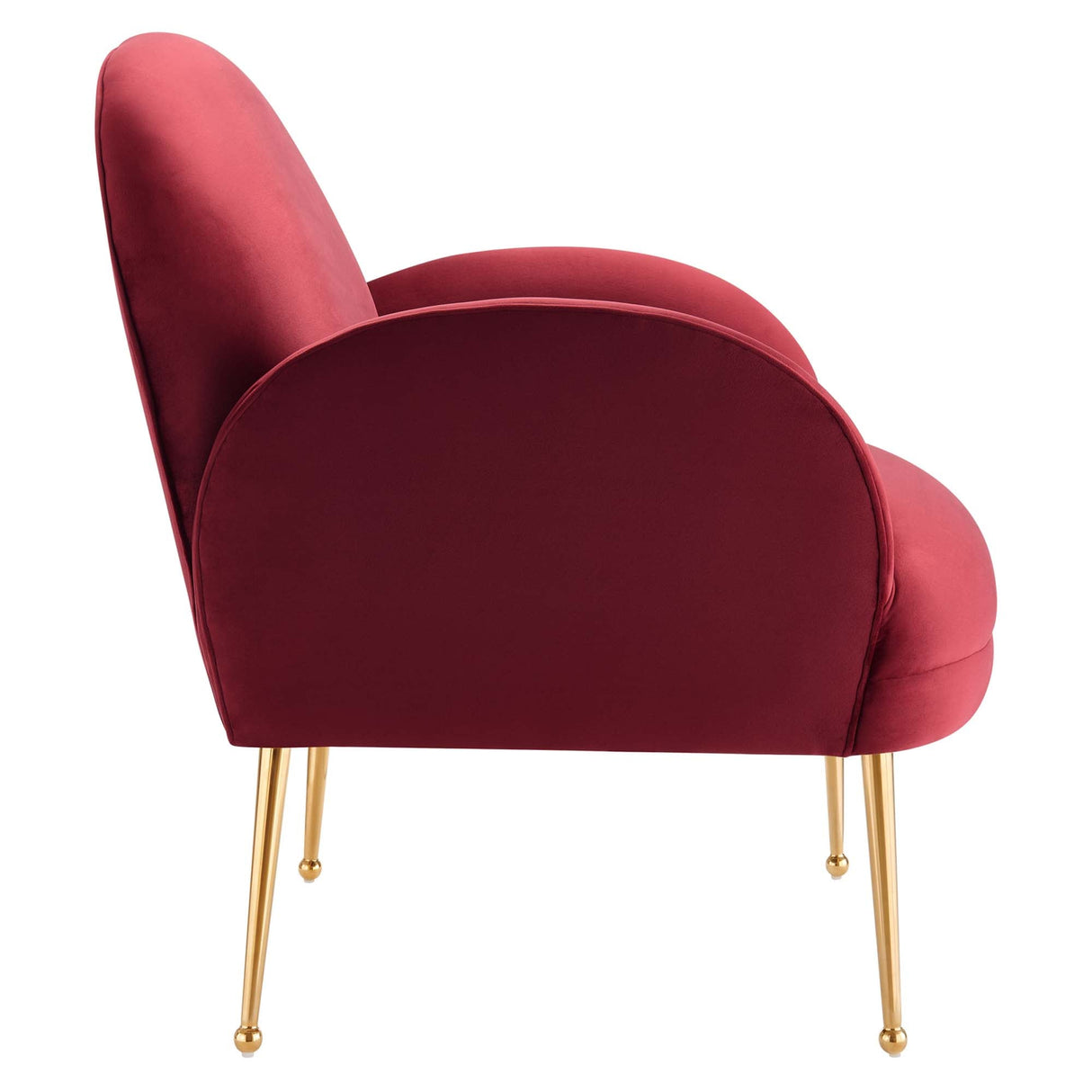 Transcend Performance Velvet Armchair - Mid-Century Modern & Stain-Resistant
