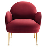 Transcend Performance Velvet Armchair - Mid-Century Modern & Stain-Resistant