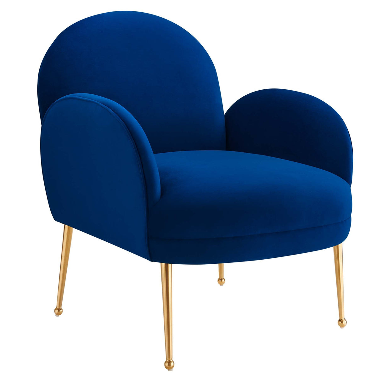 Transcend Performance Velvet Armchair - Mid-Century Modern & Stain-Resistant