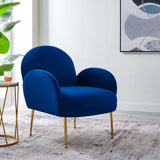 Transcend Performance Velvet Armchair - Mid-Century Modern & Stain-Resistant