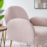 Transcend Performance Velvet Armchair - Mid-Century Modern & Stain-Resistant