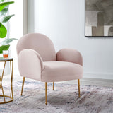 Transcend Performance Velvet Armchair - Mid-Century Modern & Stain-Resistant