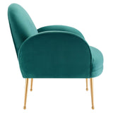 Transcend Performance Velvet Armchair - Mid-Century Modern & Stain-Resistant