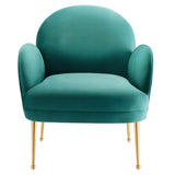 Transcend Performance Velvet Armchair - Mid-Century Modern & Stain-Resistant