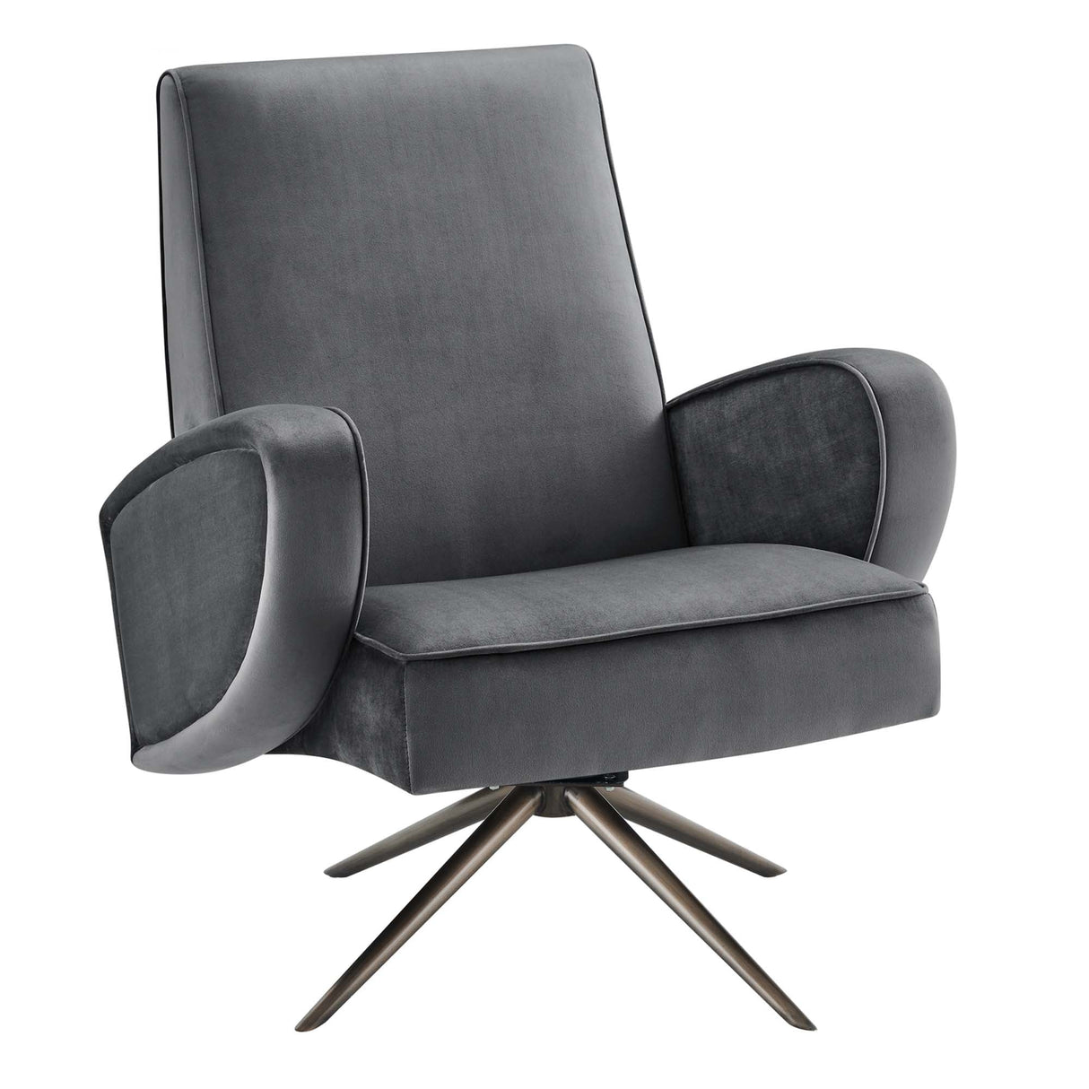 Superior Performance Velvet Swivel Chair - Mid-Century Modern & Stain-Resistant