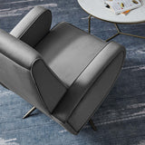 Superior Performance Velvet Swivel Chair - Mid-Century Modern & Stain-Resistant