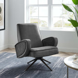 Superior Performance Velvet Swivel Chair - Mid-Century Modern & Stain-Resistant
