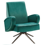 Superior Performance Velvet Swivel Chair - Mid-Century Modern & Stain-Resistant