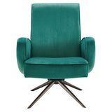 Superior Performance Velvet Swivel Chair - Mid-Century Modern & Stain-Resistant