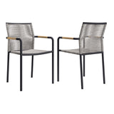 Serenity Modern Aluminum Outdoor Dining Armchairs Set of 2 - Contemporary & Weather-Resistant