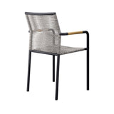Serenity Modern Aluminum Outdoor Dining Armchairs Set of 2 - Contemporary & Weather-Resistant