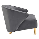 Odyssey Performance Velvet Armchair - Mid-Century Modern & Stain-Resistant