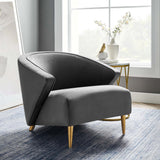 Odyssey Performance Velvet Armchair - Mid-Century Modern & Stain-Resistant