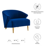 Odyssey Performance Velvet Armchair - Mid-Century Modern & Stain-Resistant