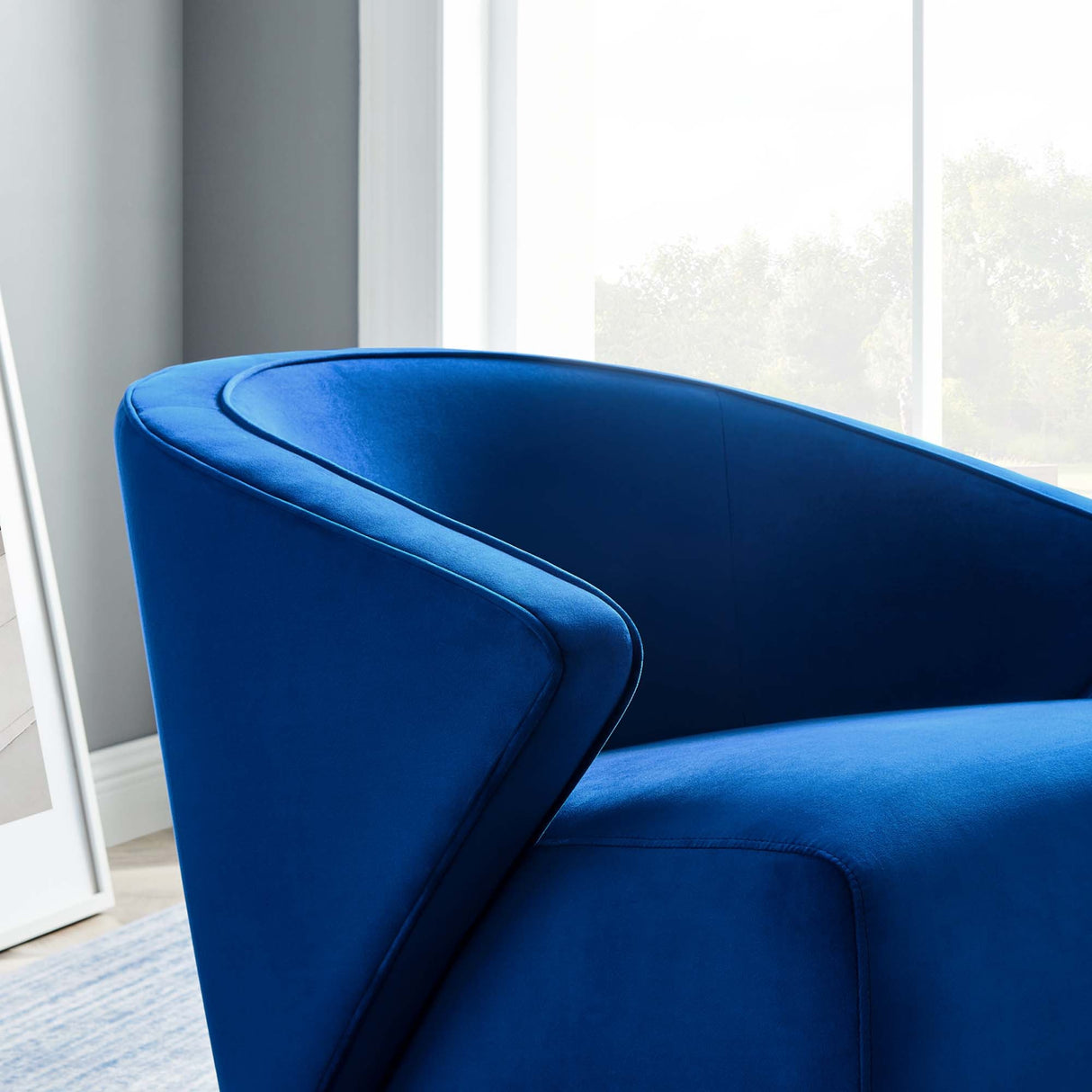 Odyssey Performance Velvet Armchair - Mid-Century Modern & Stain-Resistant