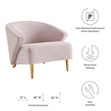 Odyssey Performance Velvet Armchair - Mid-Century Modern & Stain-Resistant