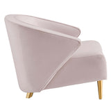Odyssey Performance Velvet Armchair - Mid-Century Modern & Stain-Resistant