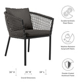 Sailor Outdoor Patio Dining Armchair - Coastal Modern & Weather-Resistant Aluminum