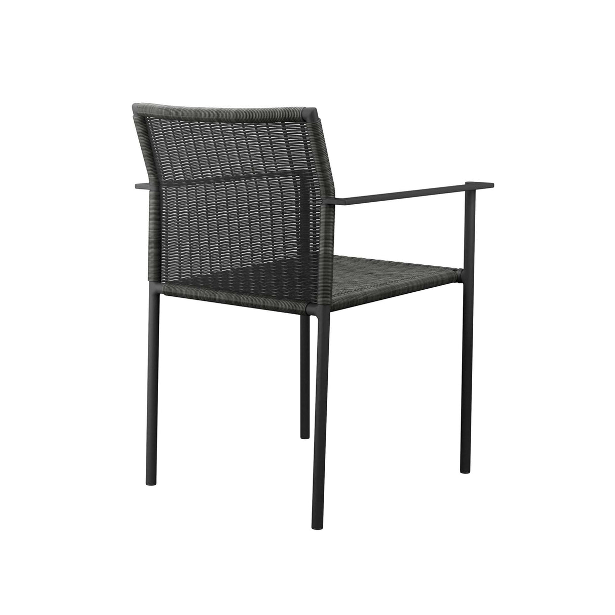 Lagoon Outdoor Patio Wicker Rattan Dining Armchairs Set of 2 - Modern & Weather-Resistant Backyard Seating