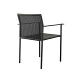 Lagoon Outdoor Patio Wicker Rattan Dining Armchairs Set of 2 - Modern & Weather-Resistant Backyard Seating