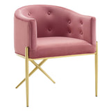 Savour Performance Velvet Accent Dining Armchair Set of 2 - Glam Deco & Stain-Resistant