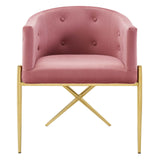 Savour Performance Velvet Accent Dining Armchair Set of 2 - Glam Deco & Stain-Resistant