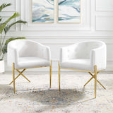 Savour Performance Velvet Accent Dining Armchair Set of 2 - Glam Deco & Stain-Resistant