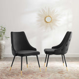 Adorn Dining Side Chair Performance Velvet Set of 2 - Modern Glam & Stain-Resistant
