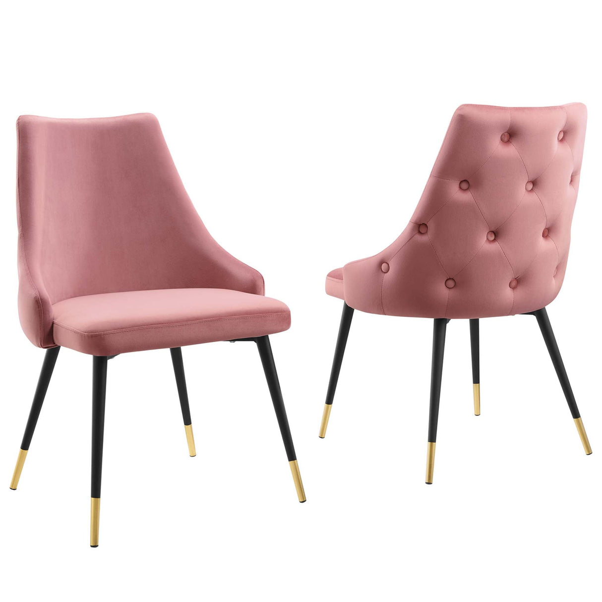 Adorn Dining Side Chair Performance Velvet Set of 2 - Modern Glam & Stain-Resistant