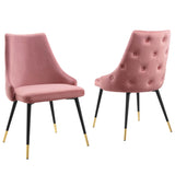 Adorn Dining Side Chair Performance Velvet Set of 2 - Modern Glam & Stain-Resistant