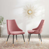 Adorn Dining Side Chair Performance Velvet Set of 2 - Modern Glam & Stain-Resistant