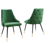 Adorn Dining Side Chair Performance Velvet Set of 2 - Modern Glam & Stain-Resistant
