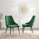 Adorn Dining Side Chair Performance Velvet Set of 2 - Modern Glam & Stain-Resistant