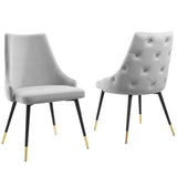 Adorn Dining Side Chair Performance Velvet Set of 2 - Modern Glam & Stain-Resistant