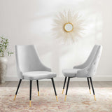 Adorn Dining Side Chair Performance Velvet Set of 2 - Modern Glam & Stain-Resistant