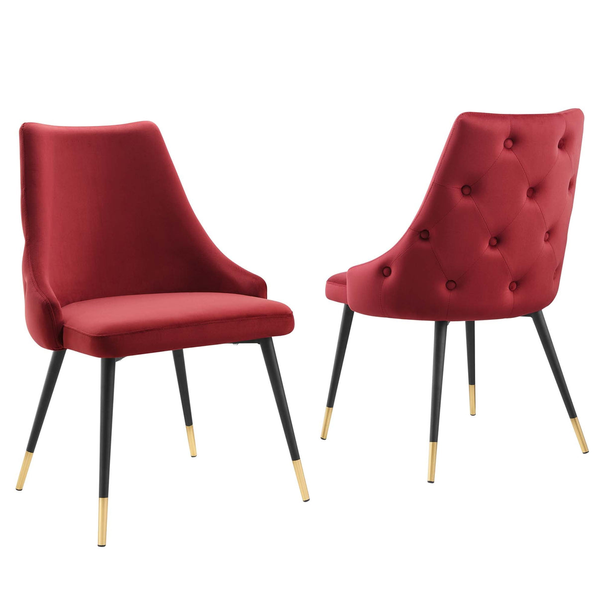 Adorn Dining Side Chair Performance Velvet Set of 2 - Modern Glam & Stain-Resistant