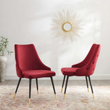 Adorn Dining Side Chair Performance Velvet Set of 2 - Modern Glam & Stain-Resistant