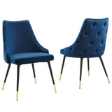 Adorn Dining Side Chair Performance Velvet Set of 2 - Modern Glam & Stain-Resistant