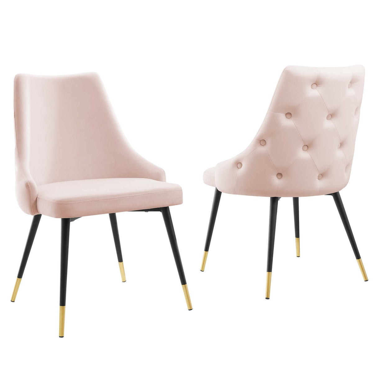 Adorn Dining Side Chair Performance Velvet Set of 2 - Modern Glam & Stain-Resistant