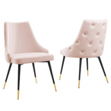 Adorn Dining Side Chair Performance Velvet Set of 2 - Modern Glam & Stain-Resistant