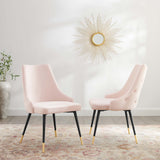 Adorn Dining Side Chair Performance Velvet Set of 2 - Modern Glam & Stain-Resistant
