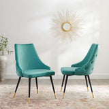 Adorn Dining Side Chair Performance Velvet Set of 2 - Modern Glam & Stain-Resistant