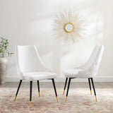 Adorn Dining Side Chair Performance Velvet Set of 2 - Modern Glam & Stain-Resistant