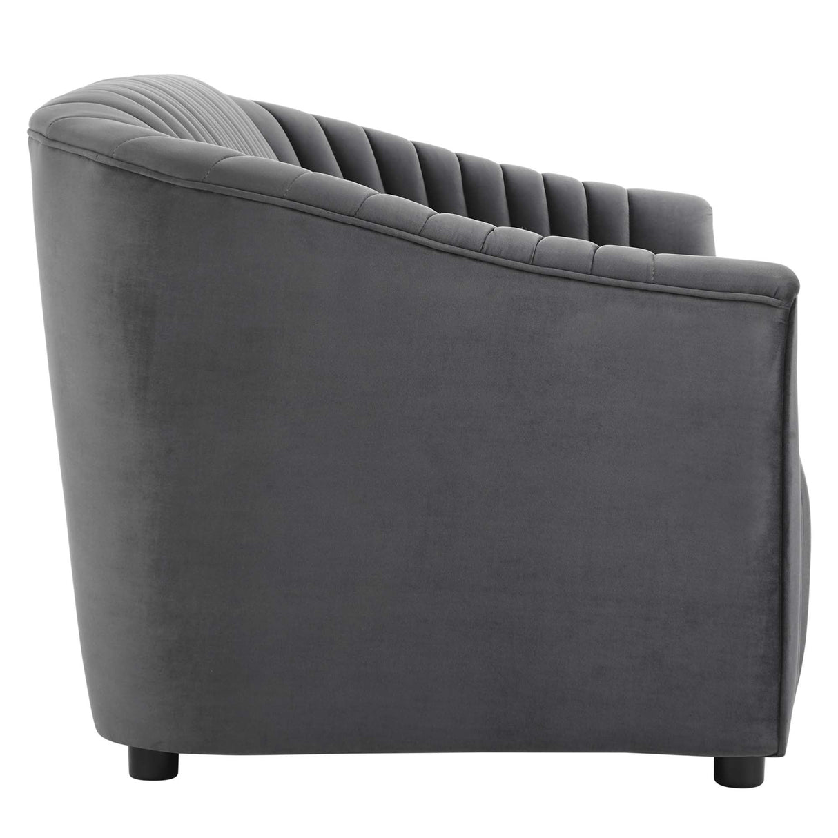 Announce Performance Velvet Channel Tufted Loveseat - Mid-Century Modern & Stain-Resistant