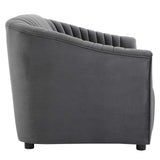 Announce Performance Velvet Channel Tufted Loveseat - Mid-Century Modern & Stain-Resistant
