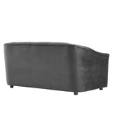 Announce Performance Velvet Channel Tufted Loveseat - Mid-Century Modern & Stain-Resistant