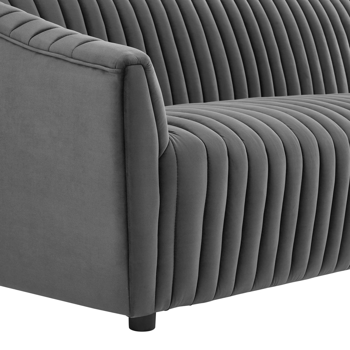 Announce Performance Velvet Channel Tufted Loveseat - Mid-Century Modern & Stain-Resistant