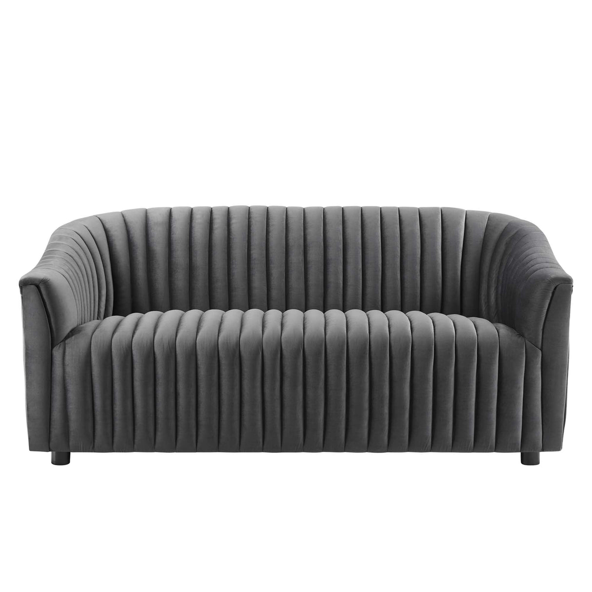 Announce Performance Velvet Channel Tufted Loveseat - Mid-Century Modern & Stain-Resistant