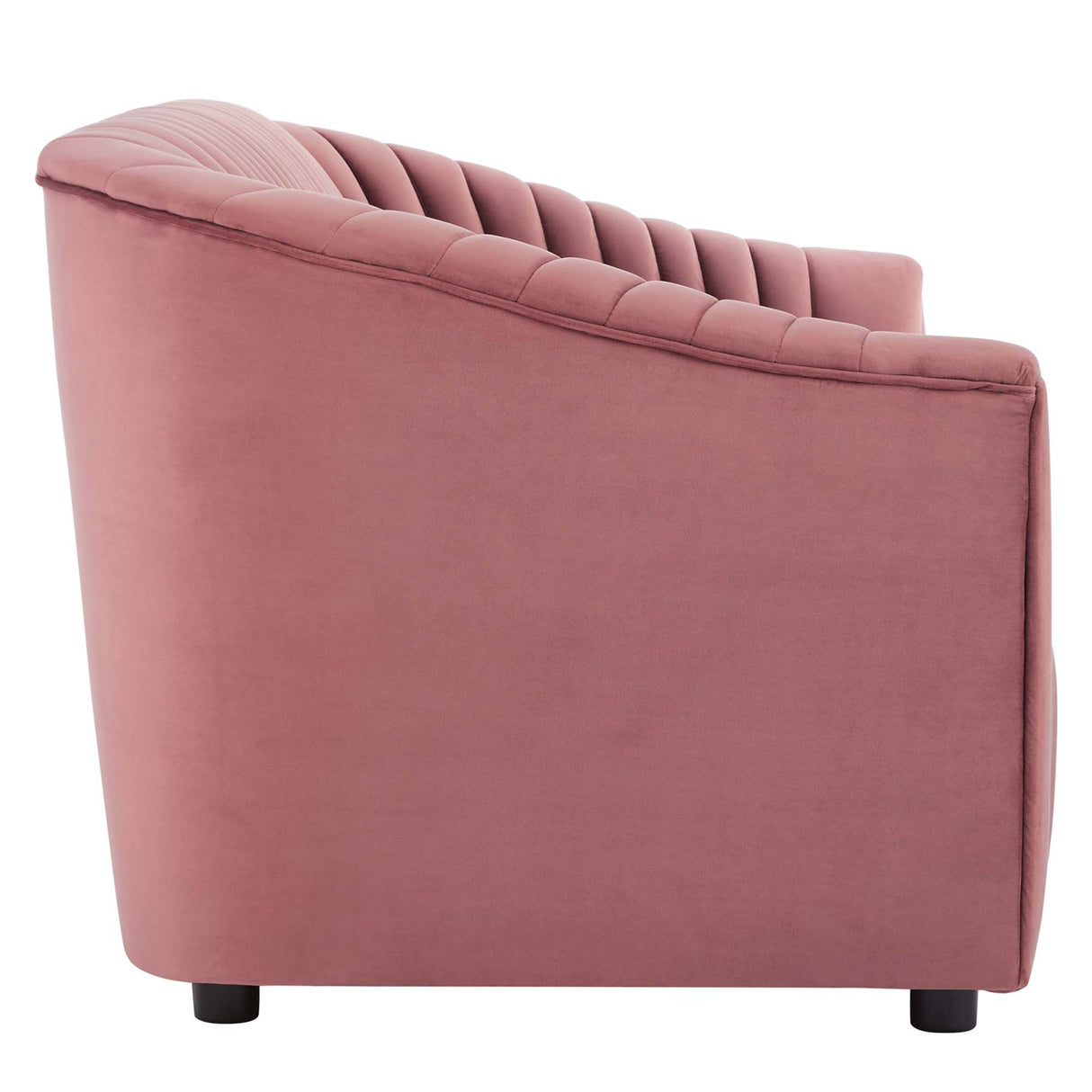 Announce Performance Velvet Channel Tufted Loveseat - Mid-Century Modern & Stain-Resistant