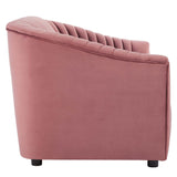 Announce Performance Velvet Channel Tufted Loveseat - Mid-Century Modern & Stain-Resistant